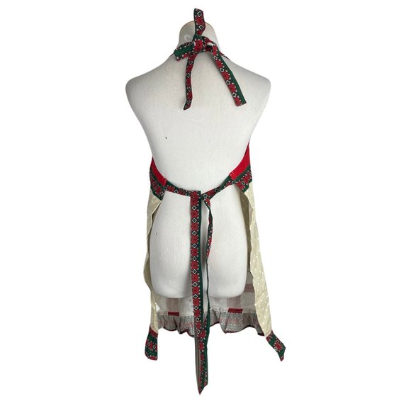 Christmas Apron Snowman Holiday Cooking Winter Warm Wishes Long Length - Picture 2 of 2